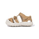 Tan Lace Bow Closed-Toe Toddler Sandals