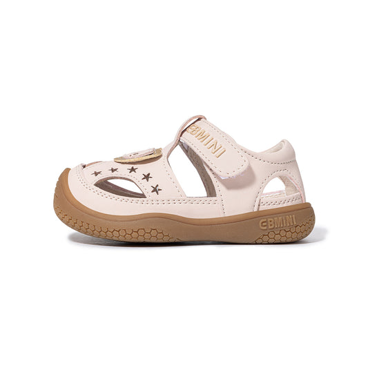 EBMINI Bear Star Closed-Toe Toddler Sandals | Non-Slip Breathable First Walkers for Girls 15M-5Y