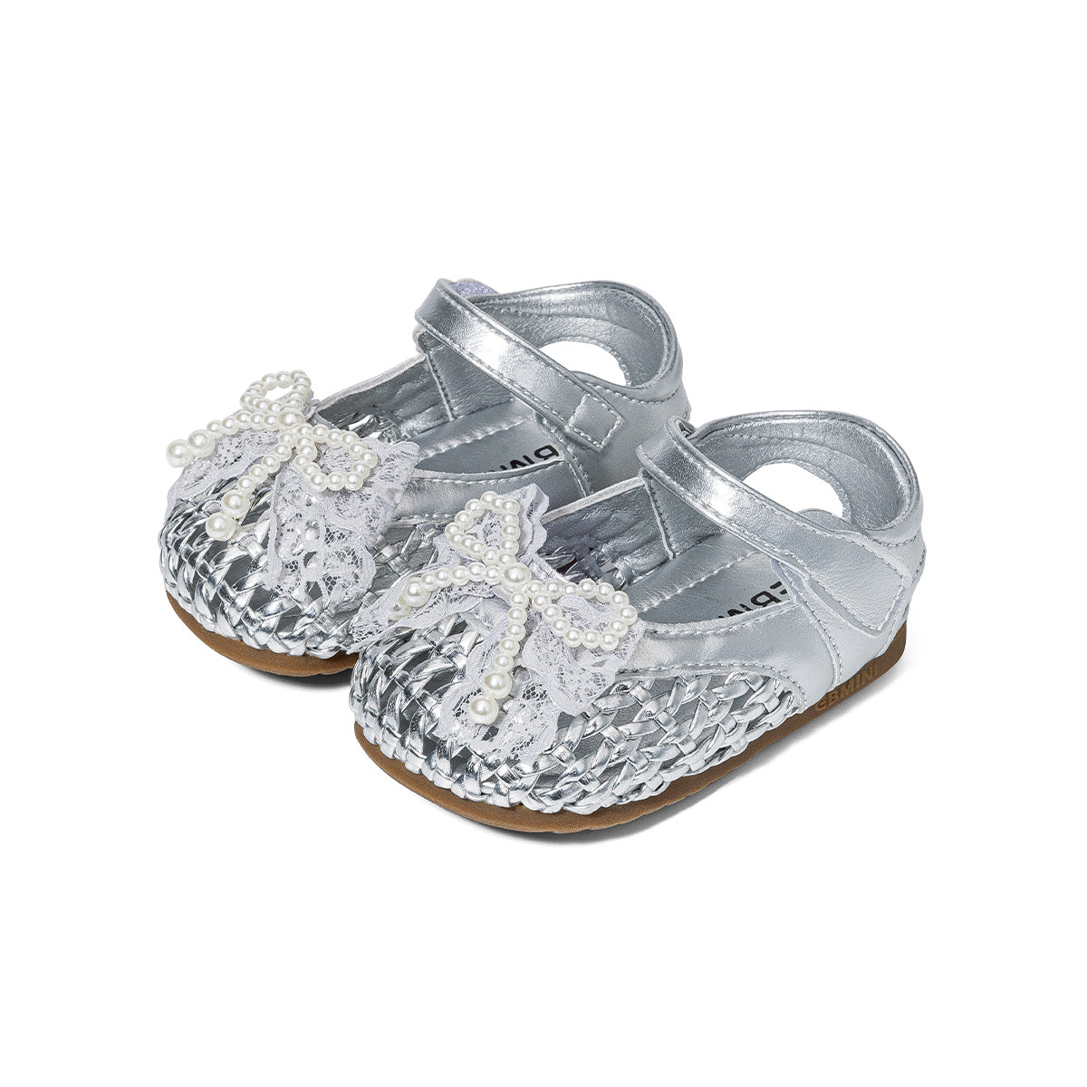 Pearl Bow Woven Mary Jane Toddler Sandals