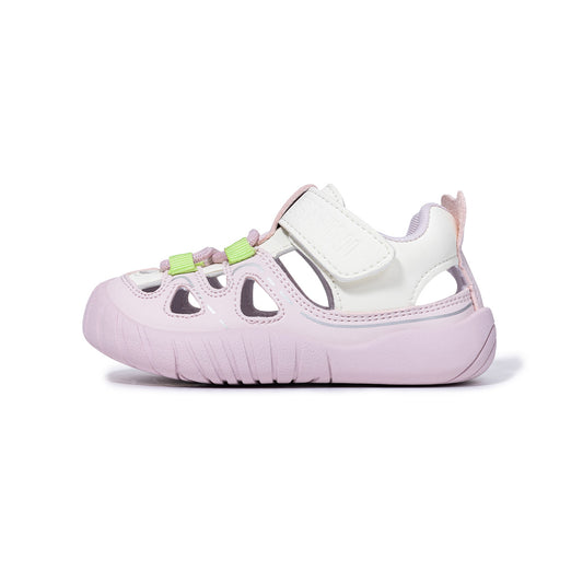 EBMINI Closed Toe Toddler Sandals | Pink White Green Colorful Non Slip First Walker Summer Shoes for 10M-5Y