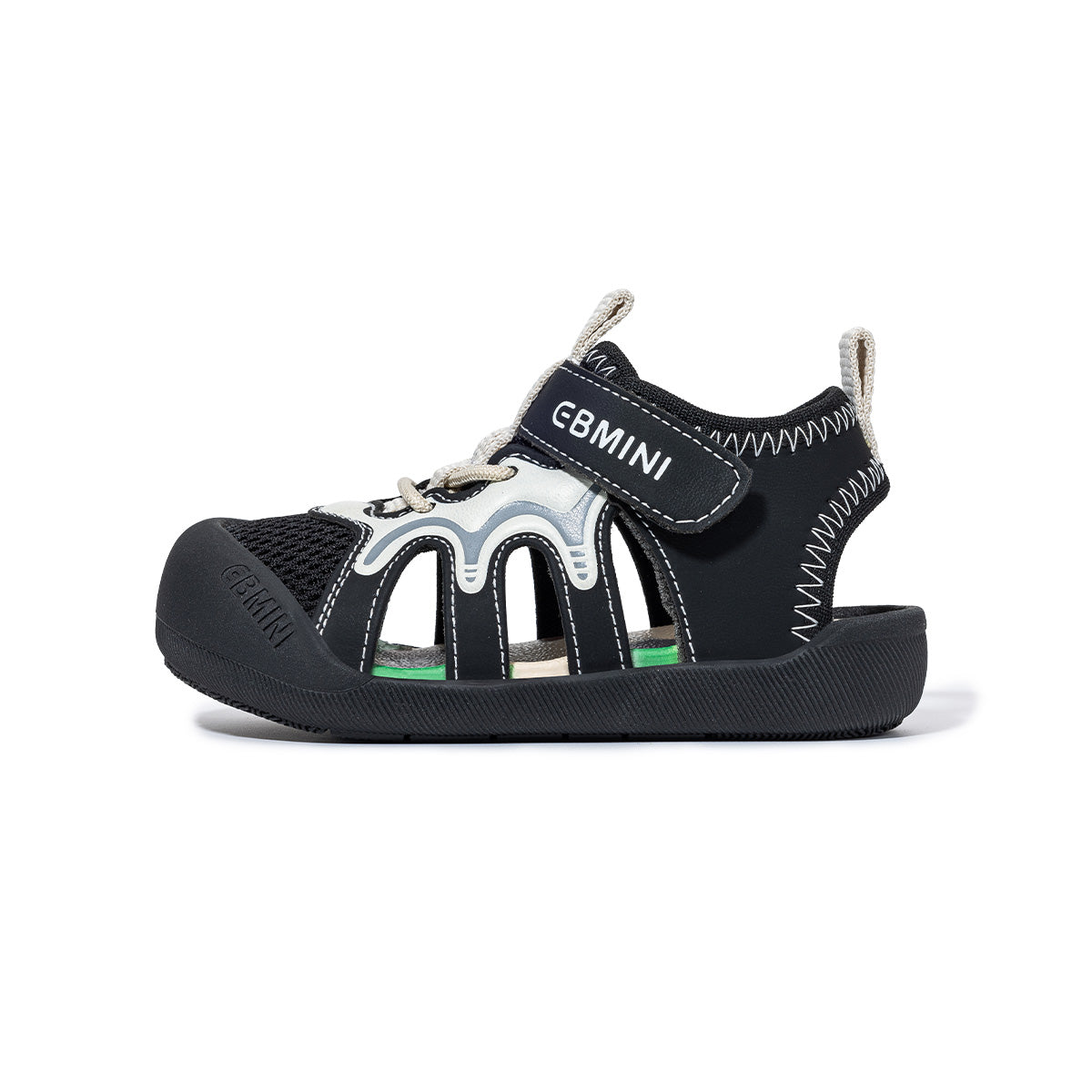 Wave Graphic Mesh Closed-Toe Toddler Sandals