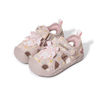 Floral Bow Scallop-Edge Closed-Toe Toddler Sandals