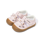 Scallop-Edge Floral Bow Closed-Toe Toddler Sandals