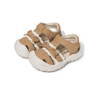 Tan Lace Bow Closed-Toe Toddler Sandals