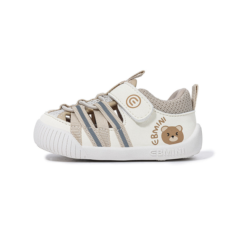 Bear Print Closed-Toe Pre-Walker Baby Sandals