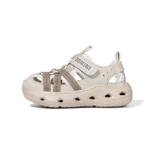 EBMINI Beige Closed Toe Kids Water Sandals | Breathable Quick-Dry EVA Sole Outdoor Shoes for Boys Girls 2-8Y