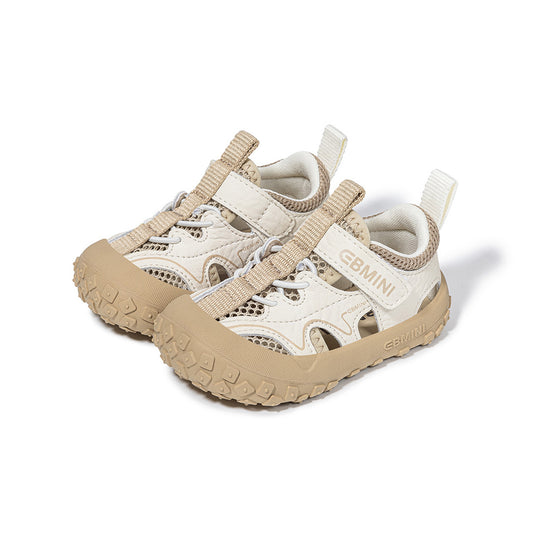 EBMINI Retro Neutral Tone Closed-Toe Toddler Sandals | Non-Slip Breathable First Walkers for Boys Girls 15M-8Y