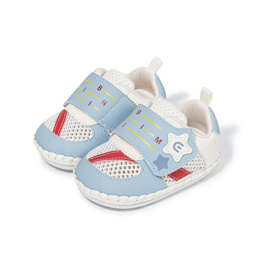 EBMINI Blue White Star Mesh Baby Sandals | Breathable Non-Slip First Walker Shoes