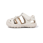 Tan Lace Bow Closed-Toe Toddler Sandals