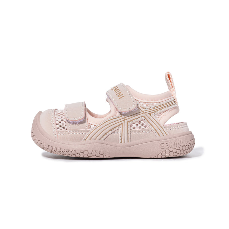Retro X-Stitch Dual-Strap Mesh Closed-Toe Toddler Sandals