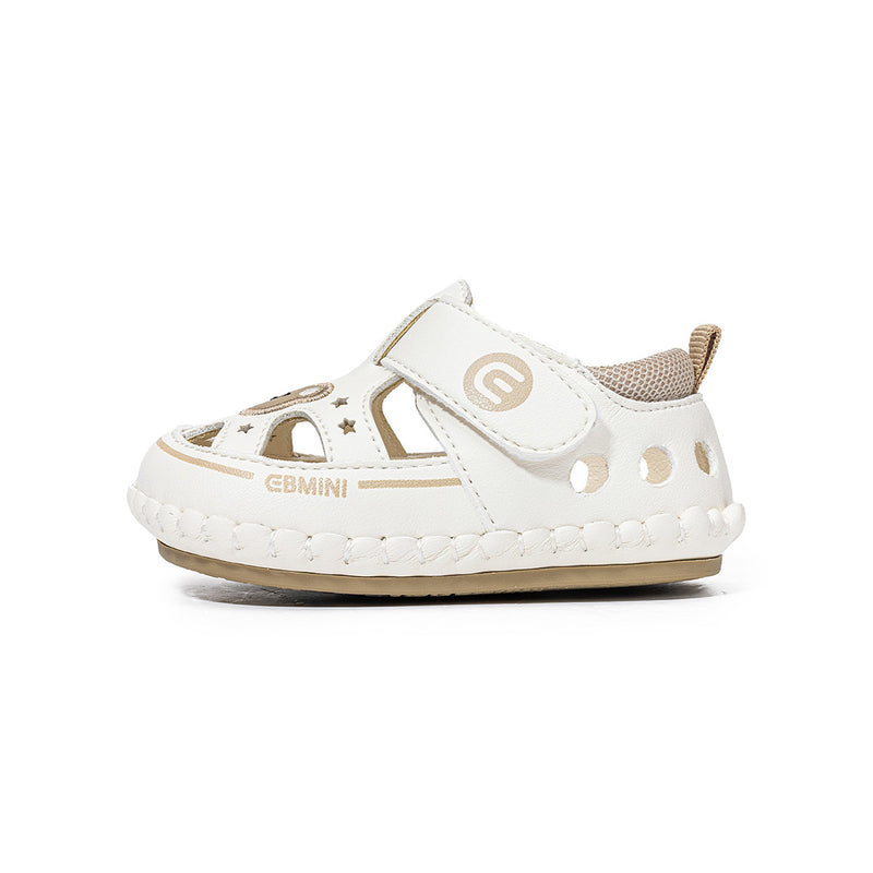 Baby Unisex Bear & Bunny Embroidered Closed-Toe Sandals, Soft Pre-Walker Shoes