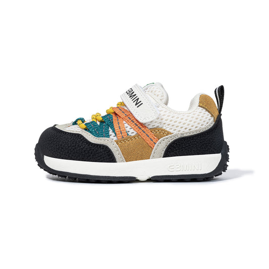 Kids Sports Sneakers - Breathable Mesh, Velcro Strap, Multi-Color