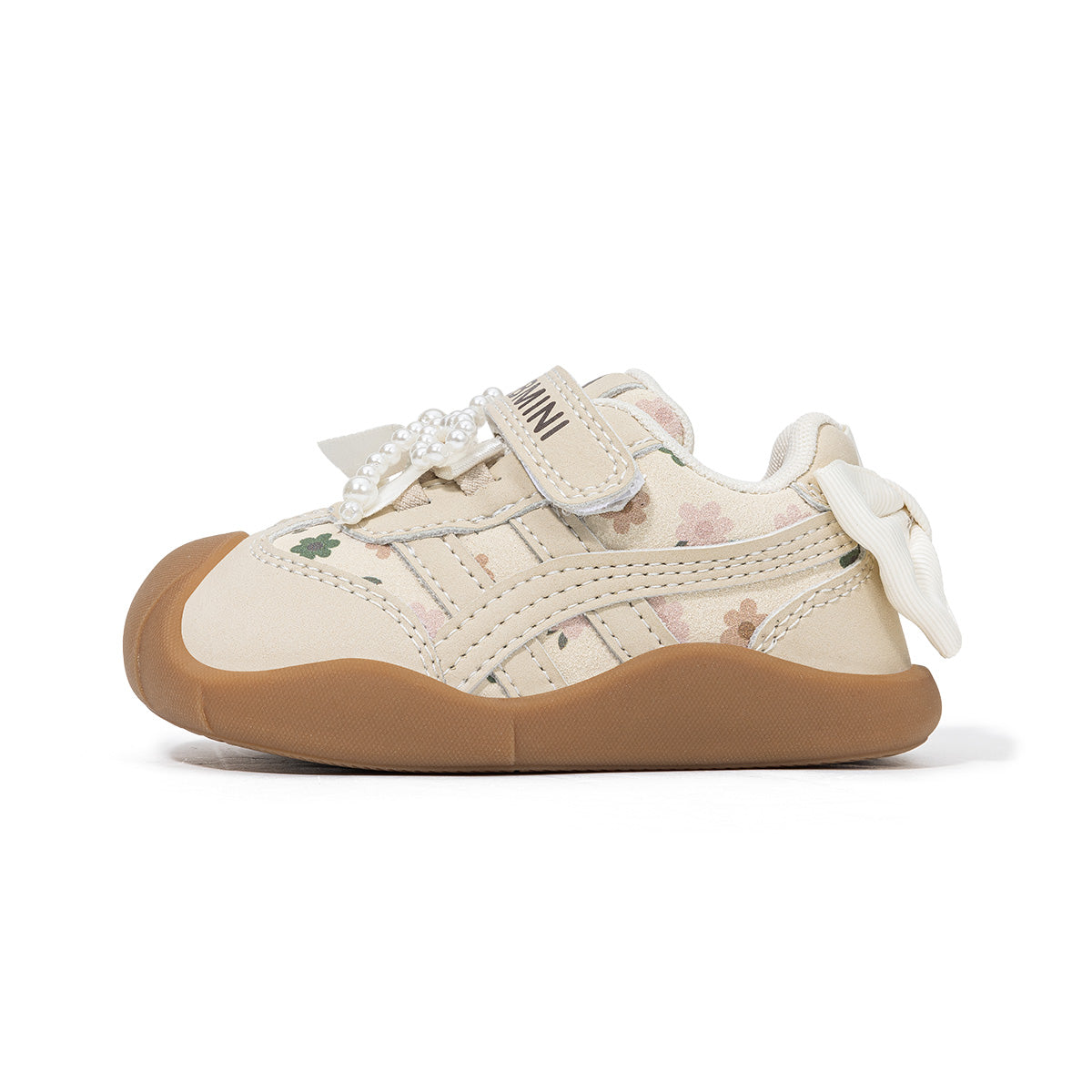 Floral Pearl Bow Toddler Sneakers