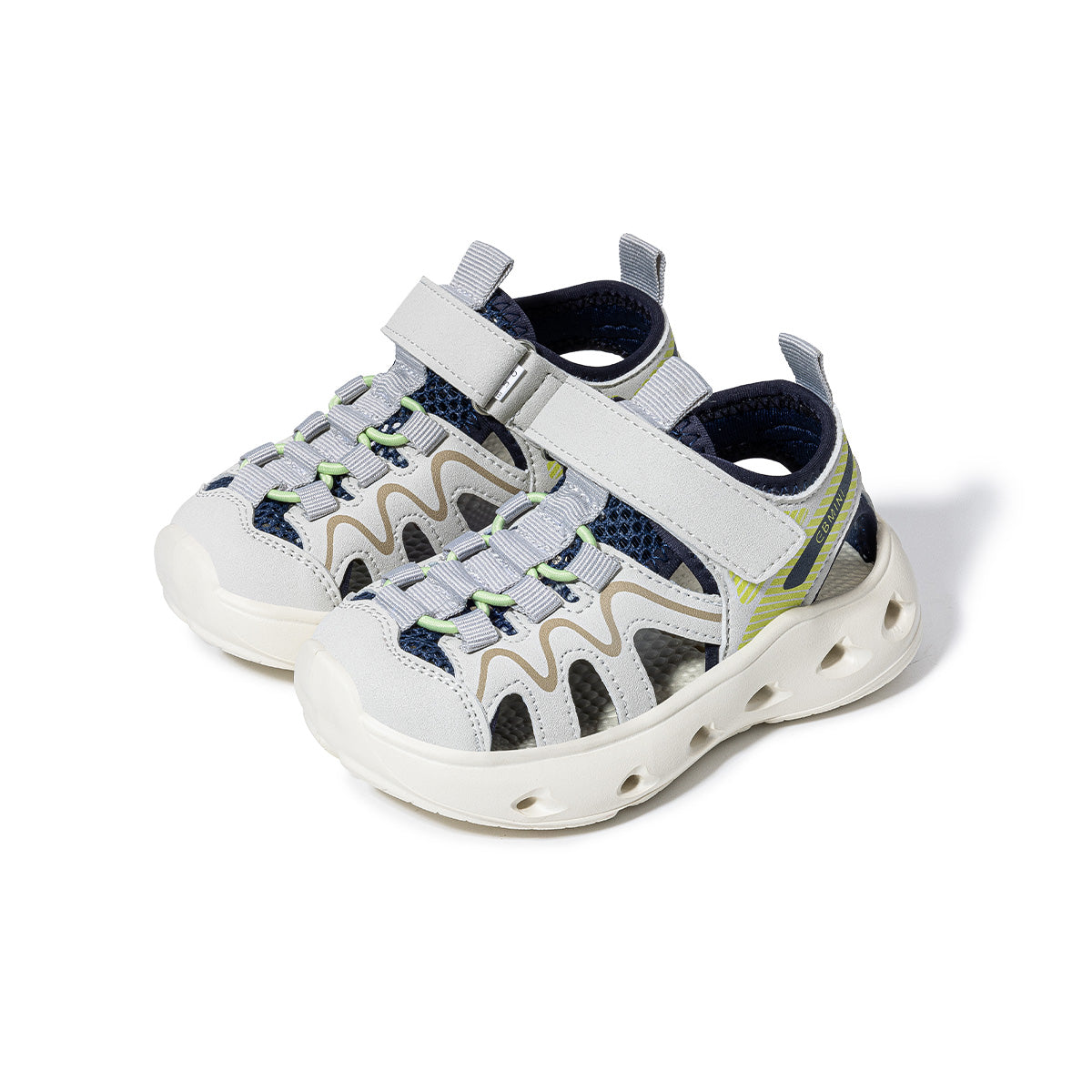 Wave Line Mesh Closed-Toe Water Toddler Sandals