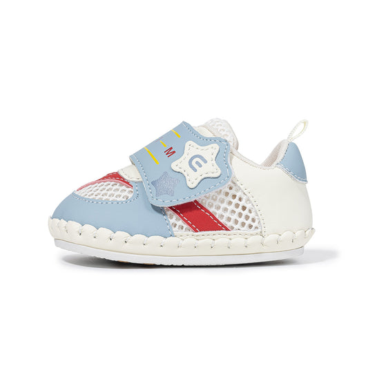 EBMINI Blue White Star Mesh Baby Sandals | Breathable Non-Slip First Walker Shoes