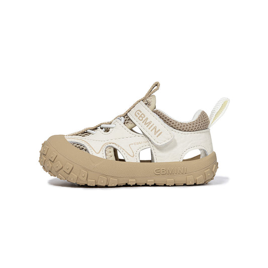 EBMINI Retro Neutral Tone Closed-Toe Toddler Sandals | Non-Slip Breathable First Walkers for Boys Girls 15M-8Y
