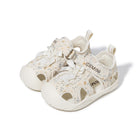 Floral Bow Scallop-Edge Closed-Toe Toddler Sandals