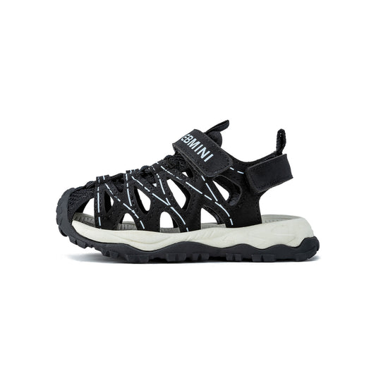 EBMINI Black White Hiking Closed-Toe Toddler Sandals | Non-Slip Breathable First Walkers for Boys Girls 10M-6Y