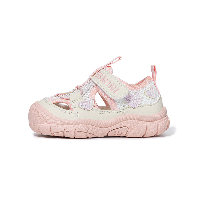 Glitter Heart Mesh Toddler Sandals