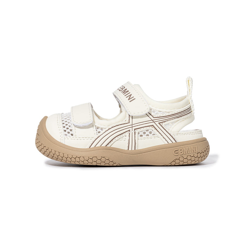 Retro X-Stitch Dual-Strap Mesh Closed-Toe Toddler Sandals