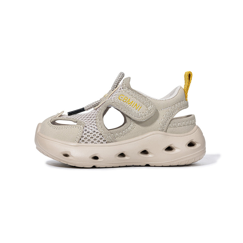 Suede Mesh Bungee Lace Closed-Toe Water Toddler Sandals