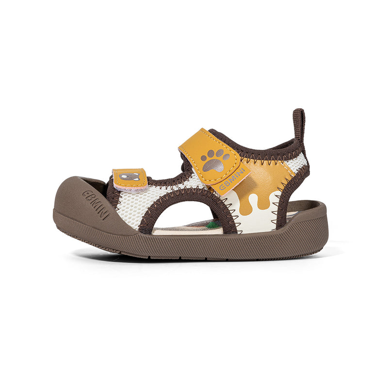 Bear Paw Print Closed-Toe Kids Sandals