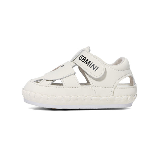 EBMINI White Bear Closed Toe Baby Sandals | Soft Non Slip PVC Sole Pre-Walker Shoes for Babies 6-15M