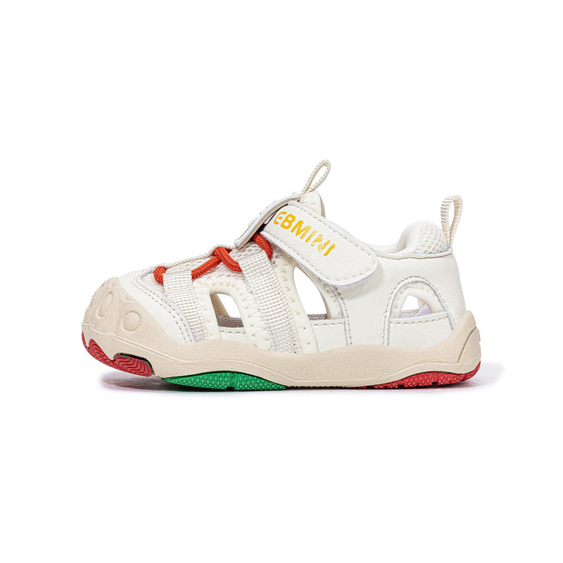 Ribbon-Strap Mesh Closed-Toe Toddler Sandals