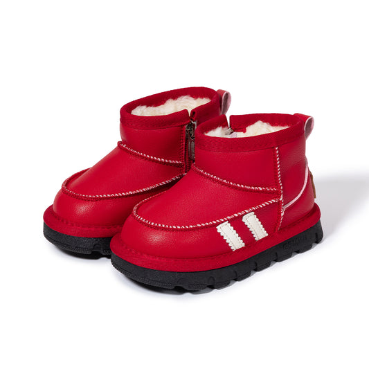 EBMINI Cosy Fleece Ankle Boots for Kids – Sporty Zip-Up Design and Warm Lining