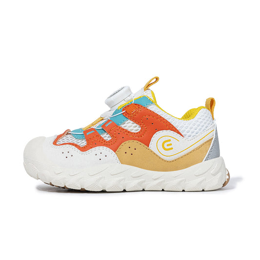 EBMINI Colorblock Mesh Toddler Sneakers | Breathable Non Slip First Walker School Shoes with Rotating Button