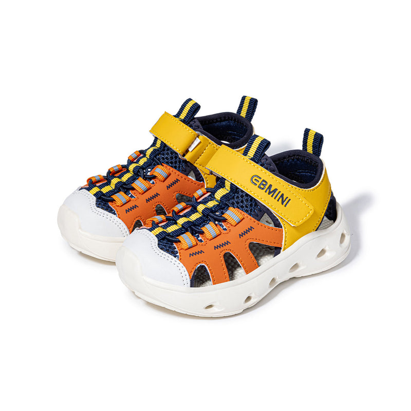 Zigzag Colorblock Bungee Lace Closed-Toe Water Toddler Sandals