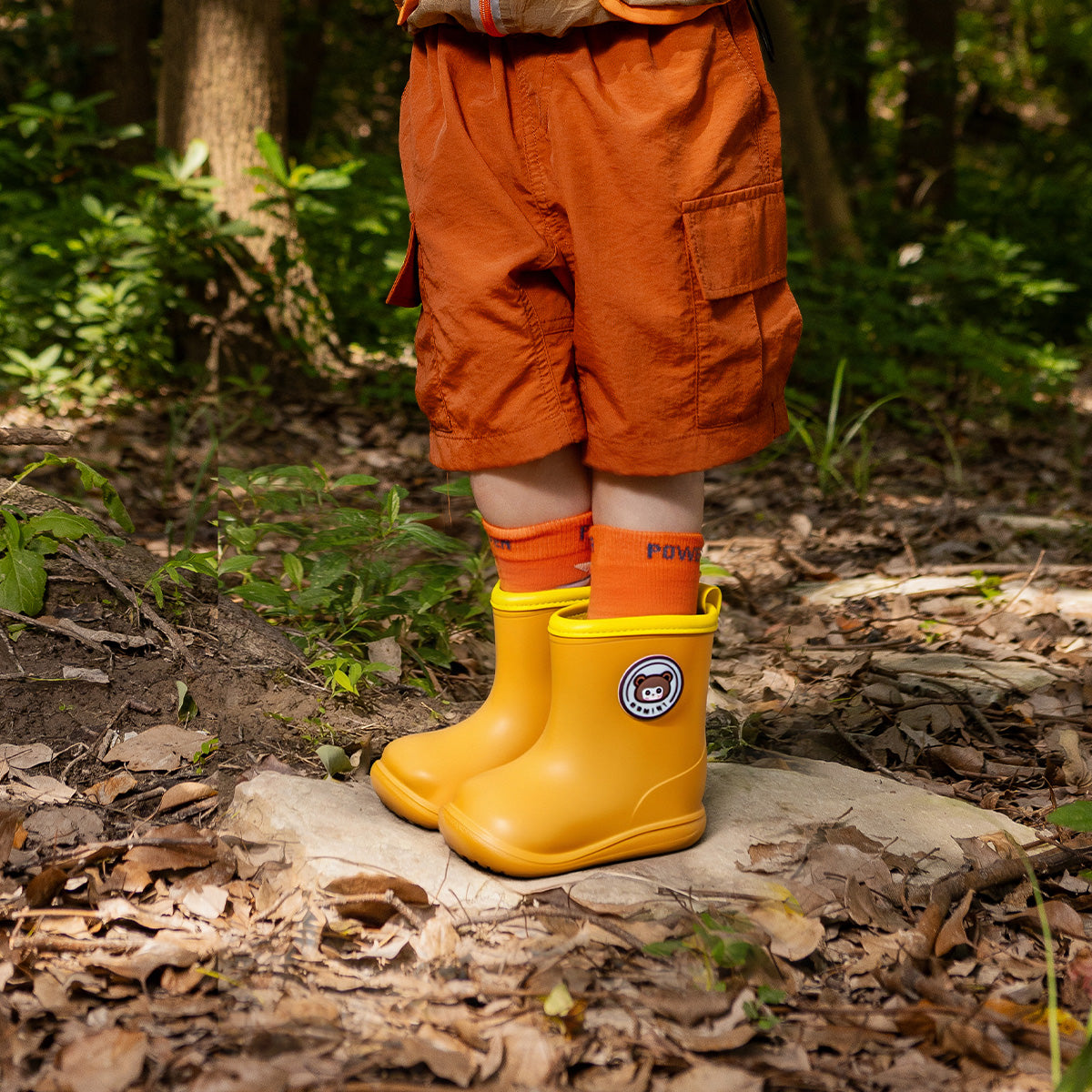 Bear Print Waterproof Toddler Rain Boots