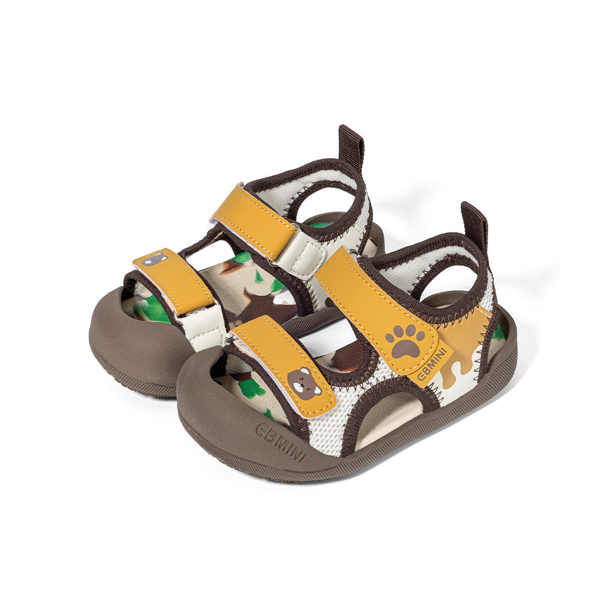 Bear Paw Print Closed-Toe Kids Sandals