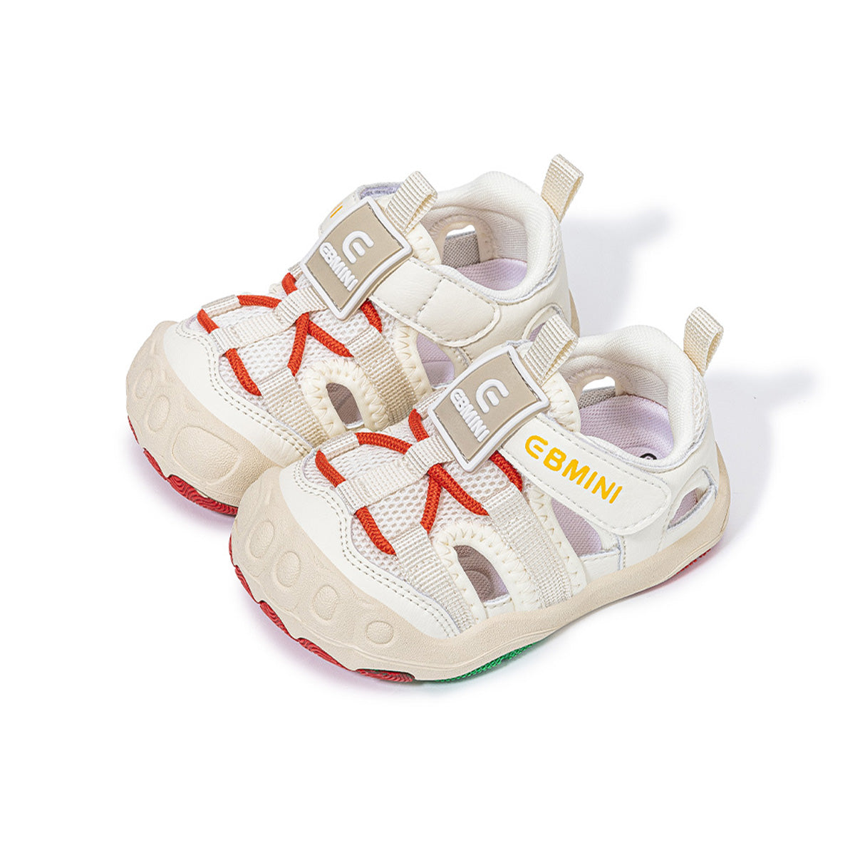Ribbon-Strap Mesh Closed-Toe Toddler Sandals