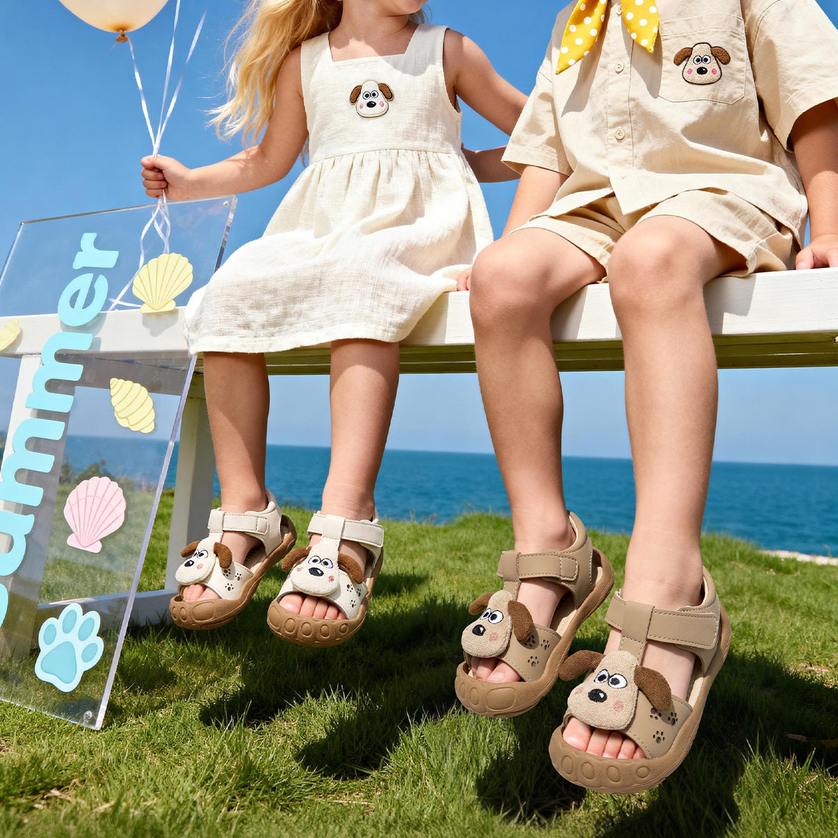Dog Cartoon Closed-Toe Toddler Sandals