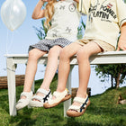 Retro Cross-Strap Closed-Toe Toddler Sandals