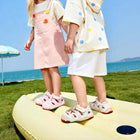 Ribbon-Strap Mesh Closed-Toe Toddler Sandals