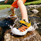 Zigzag Colorblock Bungee Lace Closed-Toe Water Toddler Sandals