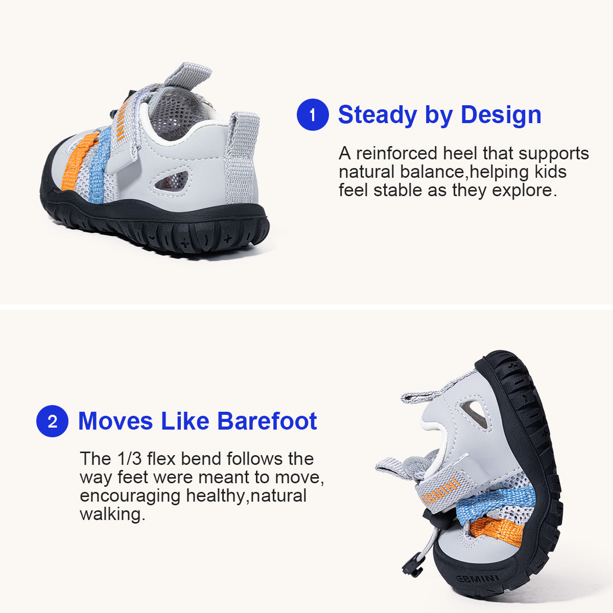 Colorful Webbing Closed-Toe Toddler Sandals