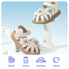 3D Floral Cage Closed-Toe Toddler Sandals