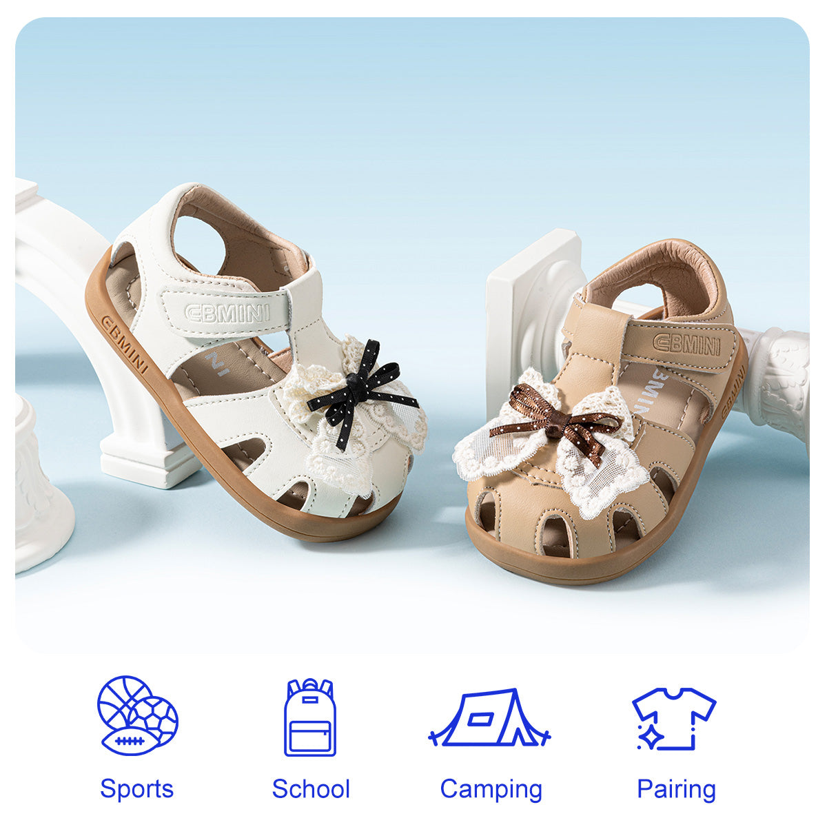 Lace Bow Fisherman Toddler Sandals