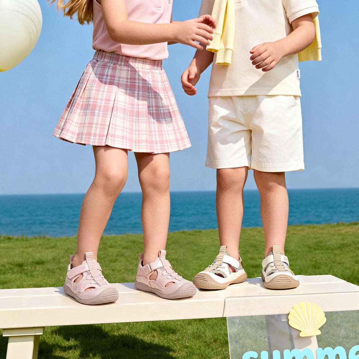 Star Patch Closed-Toe Toddler Sandals