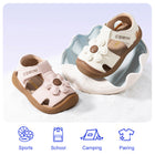 3D Flower Velcro Closed-Toe Toddler Sandals