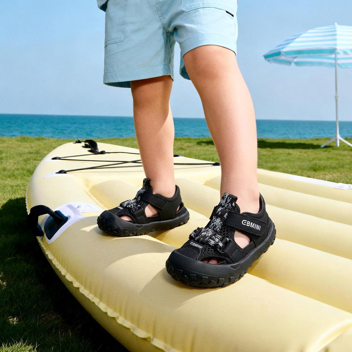 Rugged Webbing Dual-Strap Closed-Toe Toddler Sandals