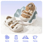 Tan Lace Bow Closed-Toe Toddler Sandals