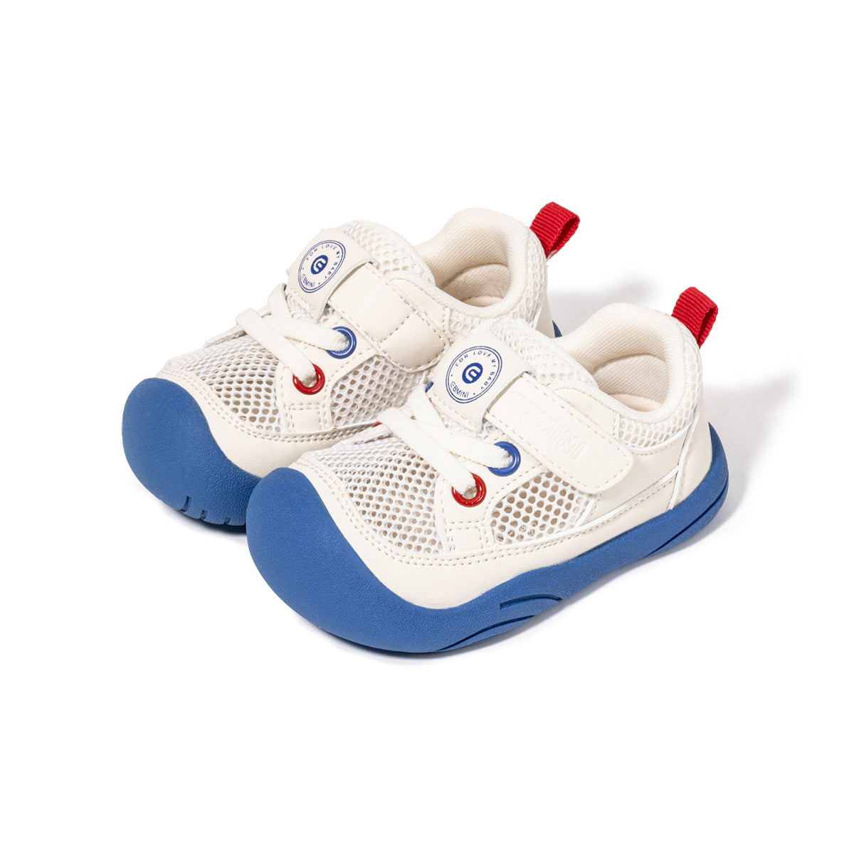 EBMINI AERO barefoot toddler sneakers with a classic blue sport design
