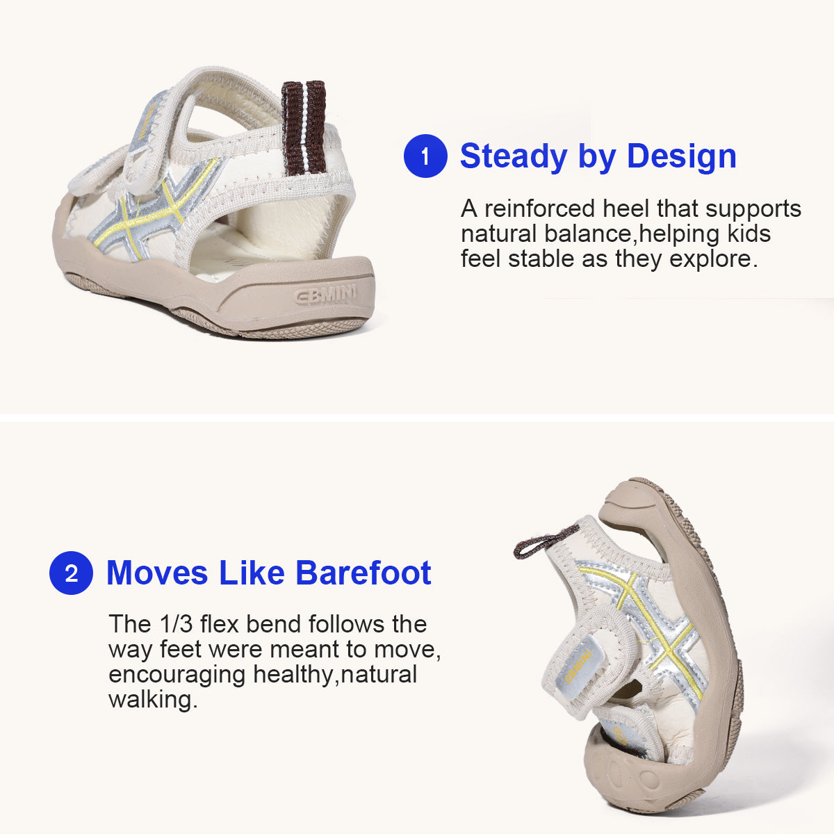 EBMINI BEAM non-slip sandals for playground activities