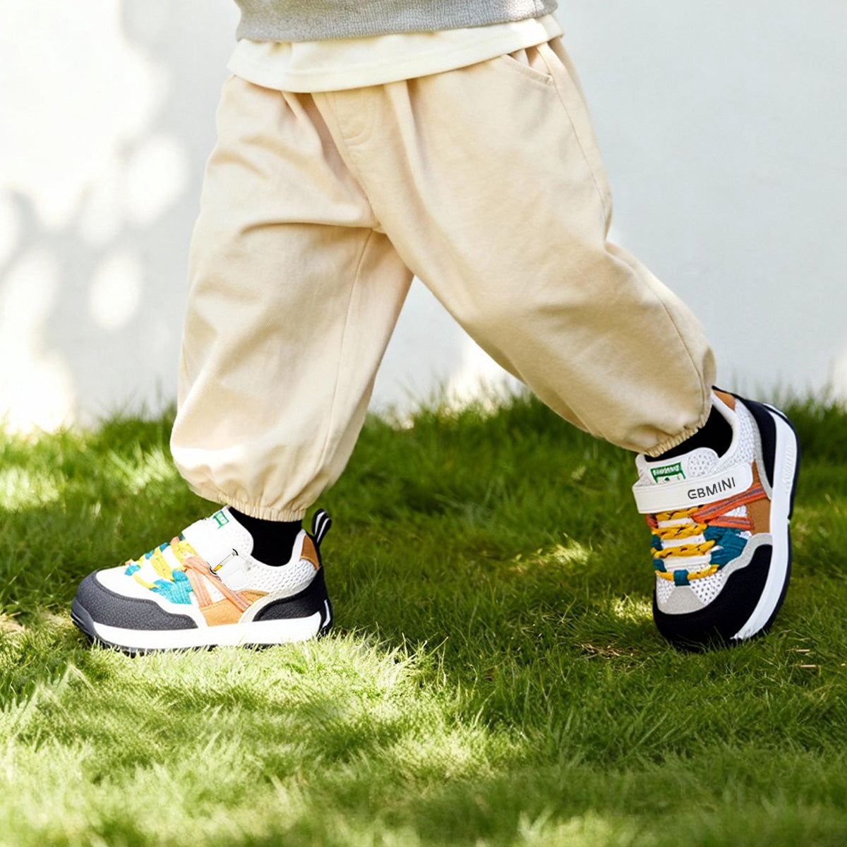 EBMINI BRAID easy-on toddler sneakers with a secure strap closure