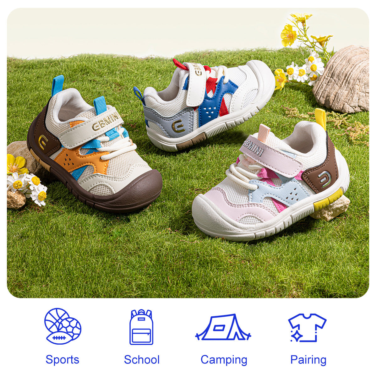 EBMINI BURST lightweight sport sneakers for everyday play