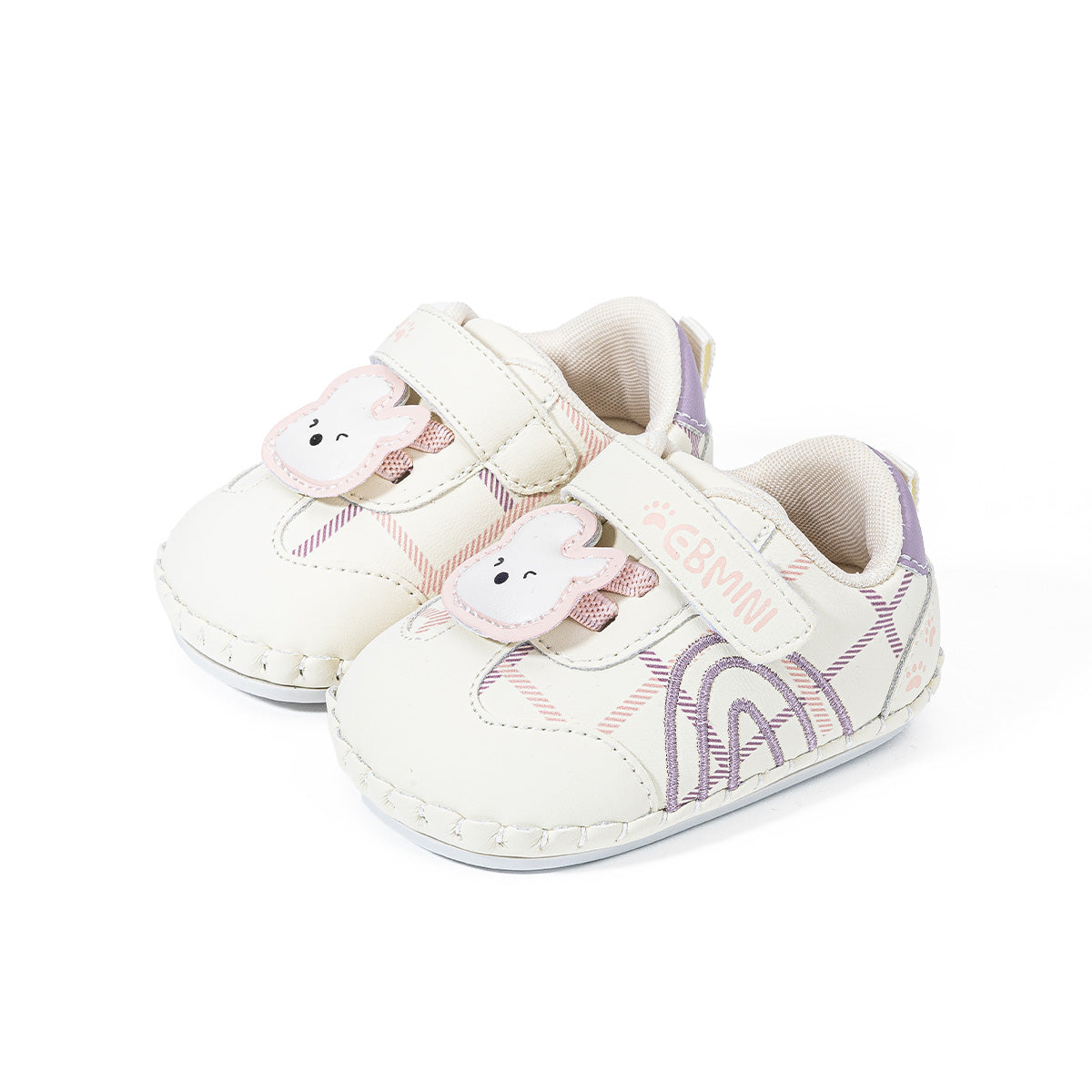 EBMINI CHECKMATE bear plaid baby crib shoes — hero product view